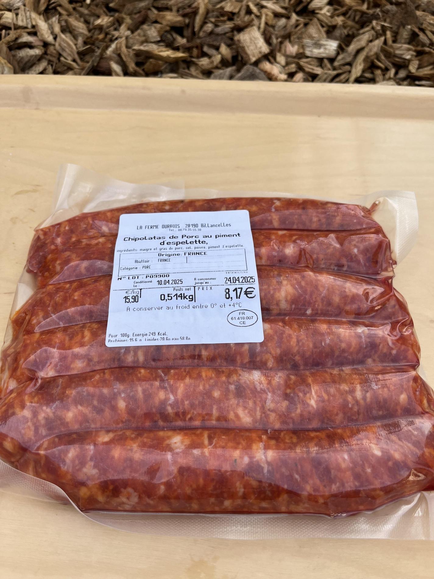 CHIPOLATAS AU PIMENT D'ESPELETTE